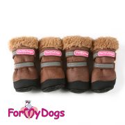 FOR MY DOGS Сапоги с усиленным носком на резиновой подошве, коричневый, 0, длина 3,7; ширина 2,7 см