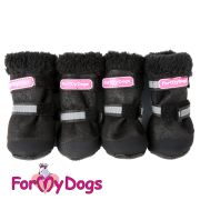 FOR MY DOGS Сапоги с усиленным носком на резиновой подошве, чёрный, 1, длина 4,3; ширина 3,4 см