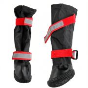 FOR MY DOGS Сапоги с усиленным носком на резиновой подошве, чёрный/крас, 8, длина 7; ширина 6,5 см