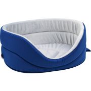 ЗООЭКСПРЕСС Лежанка поплин/плюш темно-синий №3 49*33*17 см
