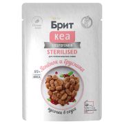 БРИТ КЕА Влажный корм для стерилизованных кошек с ягнёнком и брусникой в соусе 0,085кг