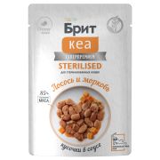 БРИТ КЕА Пауч для стерилизованных кошек с лососем и морковью в соусе 0,085 кг