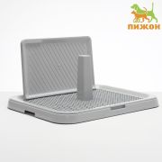 МОСЬКИ-АВОСЬКИ Туалет для собак под пелёнку, со столбиком и стенкой 51х41х27 см