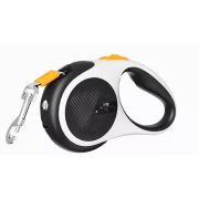 RICH BREED Рулетка-поводок с фонариком, черно-белый, 30 кг, S, 3 м