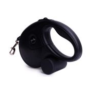 LION PR8806-3 Поводок-рулетка с диспенсером, чёрный, L, длина 8 м