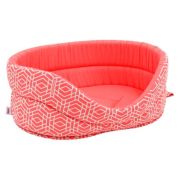ЗООЭКСПРЕСС Лежанка «Геометрия» бязь коралловый №4 40*27*16 см