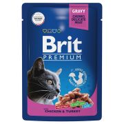 BRIT Premium Пауч для кошек Цыпленок и индейка 0,085 кг