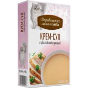 ДЕРЕВЕНСКИЕ ЛАКОМСТВА Пауч для кошек, Крем-суп с филейной курицей 0,035 кг*4 шт