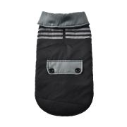 PET-IT Водонепроницаемая куртка для собак со светоотражающими полосами, черная, L, 45 см