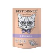 BEST DINNER Super Premium Пауч Суфле для взрослых кошек и котят с 6-ти месяцев с ягнёнком 0,085 кг