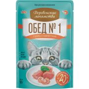 ДЕРЕВЕНСКИЕ ЛАКОМСТВА Пауч для кошек Тунец с креветкой 0,05 кг