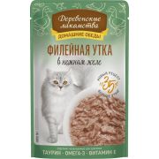ДЕРЕВЕНСКИЕ ЛАКОМСТВА Пауч для кошек, филейная утка в нежном желе 0,07 кг