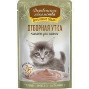 ДЕРЕВЕНСКИЕ ЛАКОМСТВА Пауч для котят паштет из отборной утки 0,07 кг