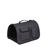 RICH BREED Сумка-переноска хард с карманами, темно-серый меланж, S, 36*22*23 см