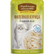 ДЕРЕВЕНСКИЕ ЛАКОМСТВА Пауч для кошек, филейная курица в нежном желе 0,07 кг