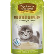 ДЕРЕВЕНСКИЕ ЛАКОМСТВА Пауч для котят паштет из отборного цыплёнка 0,07 кг