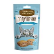 ДЕРЕВЕНСКИЕ ЛАКОМСТВА Подушечки для кошек с пюре из лосося 0,03 кг