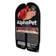 ALPHA PET Влажный корм для взрослых собак с говядиной в блистере 0,1 кг