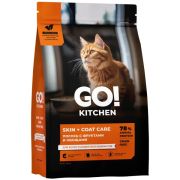 GO'KITCHEN Сухой корм для кошек и котят, для кожи и шерсти с лососем, фруктами и овощами 3,63 кг