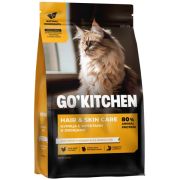 GO'KITCHEN Сухой корм для кошек и котят, для кожи и шерсти с курицей, фруктами и овощами 0,4 кг