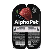 ALPHA PET Влажный корм для собак с олениной и северными ягодами в блистере 0,1 кг