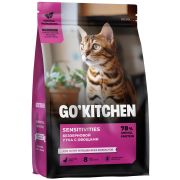 GO'KITCHEN Сухой корм для котят и кошек с чувствительным пищеварением, с уткой и овощами 3,63 кг