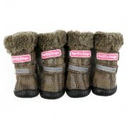 FOR MY DOGS Сапоги с усиленным носком на резиновой подошве, коричневый сетка, 2, длина 4,5; ширина 3,5 см