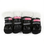 FOR MY DOGS Сапоги с усиленным носком на резиновой подошве, чёрный/бел, 1, длина 4,3; ширина 3,4 см