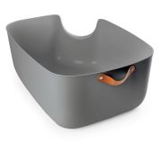 TRIOL HYGIENE Туалет для кошек прямоугольный «Сканди» (совок в комплекте), серый, 550*390*225 мм