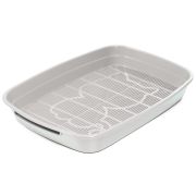 GAMMA Туалет для кошек с сеткой Леопольд, светло-серый, 340*260*50 мм