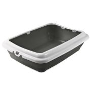 GAMMA Туалет для кошек прямоугольный с бортом «Штиль», серый/светло-серый, 455*350*125мм