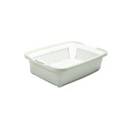 GAMMA Туалет для кошек высокий с сеткой «Дюна», оливковый 420*320*125 мм