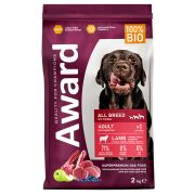 AWARD Сухой корм для взрослых собак всех пород с ягнёнком, индейкой, яблоком и черникой 2 кг