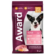 AWARD Сухой корм для щенков,беременных и кормящик сук средних пород с индейкой и курицей 2 кг
