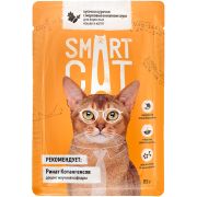SMART CAT Пауч для взрослых кошек и котят с курицей и морковью в соусе 0,085 кг