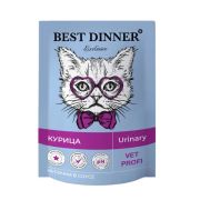BEST DINNER Vet Profi Пауч для кошек, профилактика МКБ, кусочки с курицей в соусе 0,085 кг