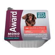 AWARD Monoprotein Паштет для взрослых собак из лосося со шпинатом 0,1 кг