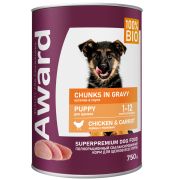 AWARD Консервы для щенков кусочки с курицей и морковью 0,75 кг
