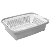 GAMMA Туалет для кошек высокий с сеткой «Дюна», светло-серый 42х32х12,5 см