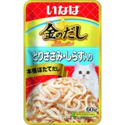 INABA Kinnodashi Пауч для кошек с куриным филе и мальки ширасу в желе, 0,06 кг