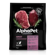 ALPHA PET Сухой корм для взрослых кошек с говядиной и печенью 7 кг.