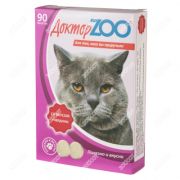 ДОКТОР ЗОО Лакомство для кошек с добавлением биотина со вкусом говядины, 90 таб