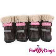 FOR MY DOGS Сапоги со съёмной стелькой на резиновой подошве, коричневый, 4, длина 5,5; ширина 4,2 см