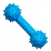 TRIOL Игрушка для собак из цельнолитной резины «Гантель шипованная с колокольчиком», 140мм